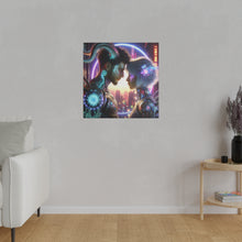 Load image into Gallery viewer, Cybernetic Embrace - Futuristic Love Canvas Art Print