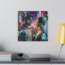 Load image into Gallery viewer, Cyberpunk Romance - Neon Dreamscape Matte Canvas Art 0.75 Inch Frame