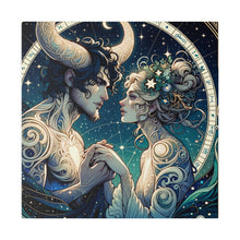Load image into Gallery viewer, Celestial Embrace Zodiac Art Matte Canvas Print - Stretched 0.75 Inch Frame
