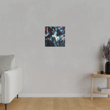 Load image into Gallery viewer, Cybernetic Embrace - Neon Fantasy Art Matte Canvas Print, Stretched 0.75 Inch