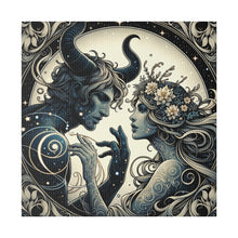 Load image into Gallery viewer, Celestial Embrace Artistic Illustration Matte Canvas Print - Stretched 0.75 Inch Frame