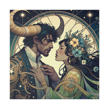 Load image into Gallery viewer, Celestial Embrace - Zodiac-Inspired Art on Matte Canvas Stretched 0.75 Inch