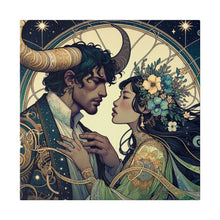 Load image into Gallery viewer, Celestial Embrace - Zodiac-Inspired Art on Matte Canvas Stretched 0.75 Inch