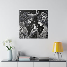 Load image into Gallery viewer, Celestial Embrace - Cosmic Lovers Matte Canvas Art 0.75 Inch Frame