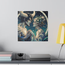 Load image into Gallery viewer, Celestial Embrace Zodiac Art Matte Canvas Print - Stretched 0.75 Inch Frame