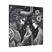 Load image into Gallery viewer, Celestial Embrace - Cosmic Lovers Matte Canvas Art 0.75 Inch Frame