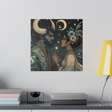 Load image into Gallery viewer, Celestial Embrace - Cosmic Lovers Art Matte Canvas Print, Stretched 0.75 Inch