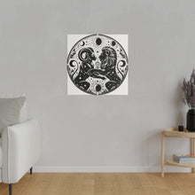 Load image into Gallery viewer, Celestial Harmony Aries and Leo Zodiac Matte Canvas Art