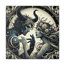 Load image into Gallery viewer, Celestial Embrace Artistic Illustration Matte Canvas Print - Stretched 0.75 Inch Frame