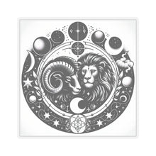 Load image into Gallery viewer, Astrological Lion and Ram Sticker