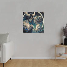 Load image into Gallery viewer, Celestial Embrace Zodiac Art Matte Canvas Print - Stretched 0.75 Inch Frame