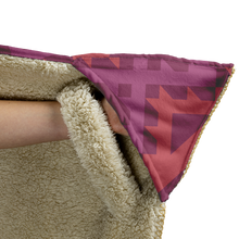 Load image into Gallery viewer, Hooded Microfiber Blanket - Maroon / Orange Pattern