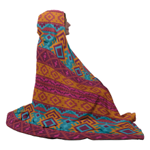 Load image into Gallery viewer, Hooded Microfiber Blanket - Aztec Teal / Orange Pattern