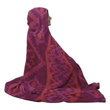 Load image into Gallery viewer, Hooded Microfiber Blanket - Maroon / Orange Pattern