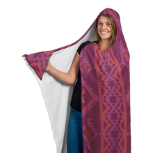 Load image into Gallery viewer, Hooded Microfiber Blanket - Maroon / Orange Pattern