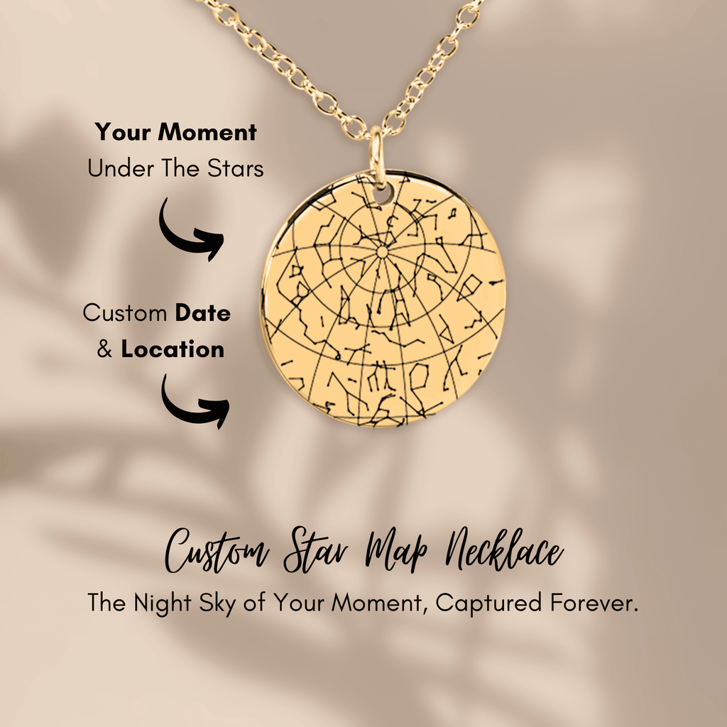 Custom Star Map Necklace With Zodiac