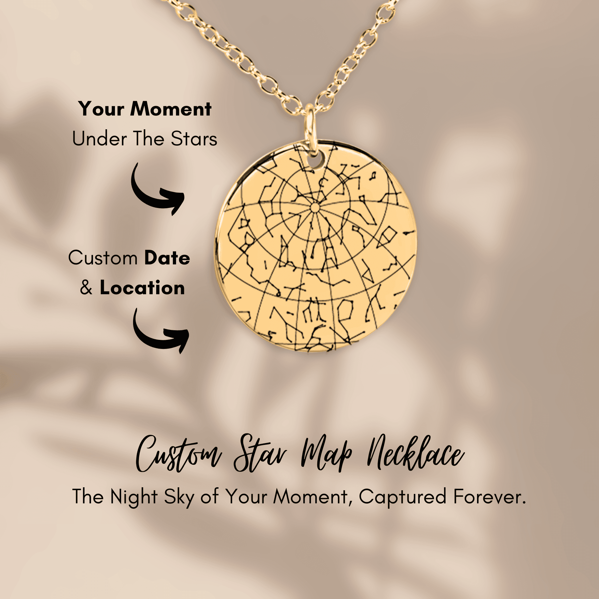 Custom Star Map Necklace With Zodiac