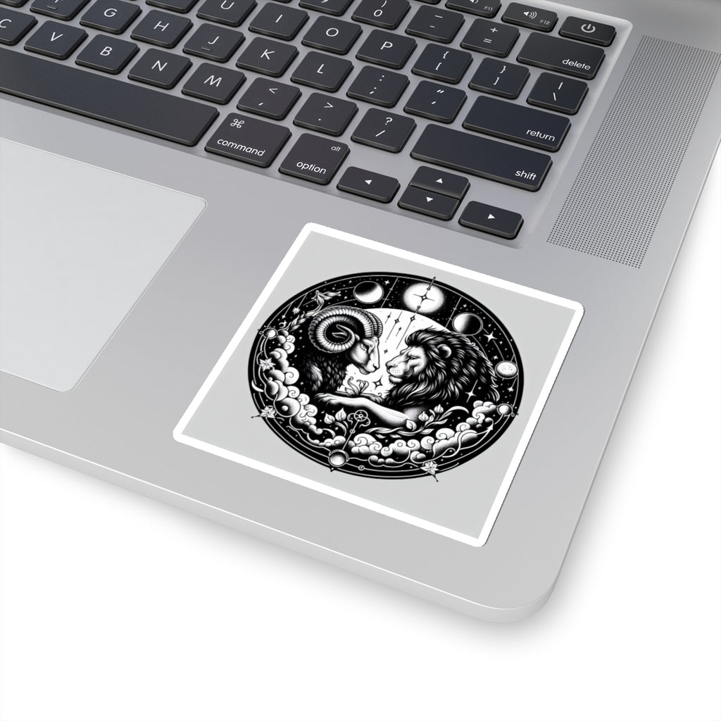 Astrological Ram and Lion Sticker