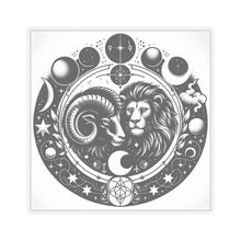 Load image into Gallery viewer, Astrological Lion and Ram Sticker

