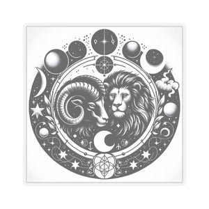 Astrological Lion and Ram Sticker