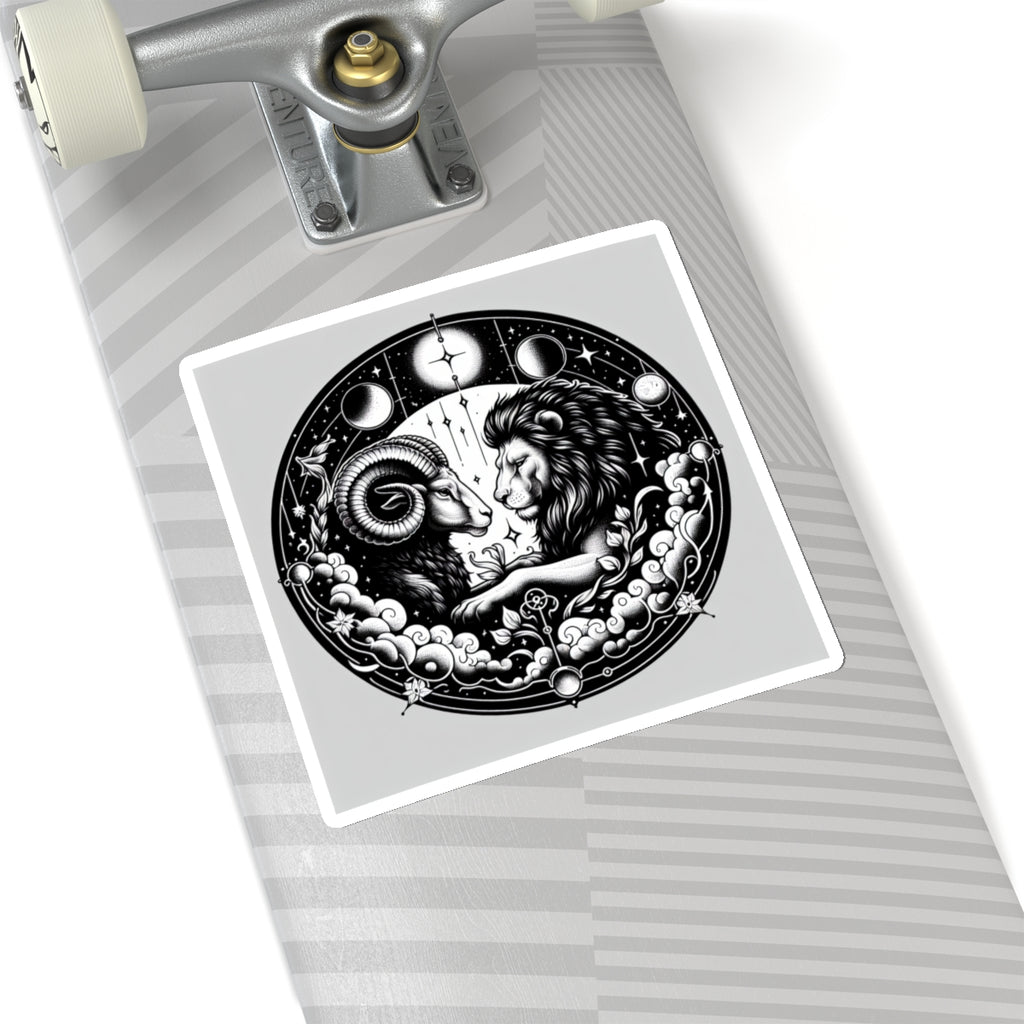 Astrological Ram and Lion Sticker