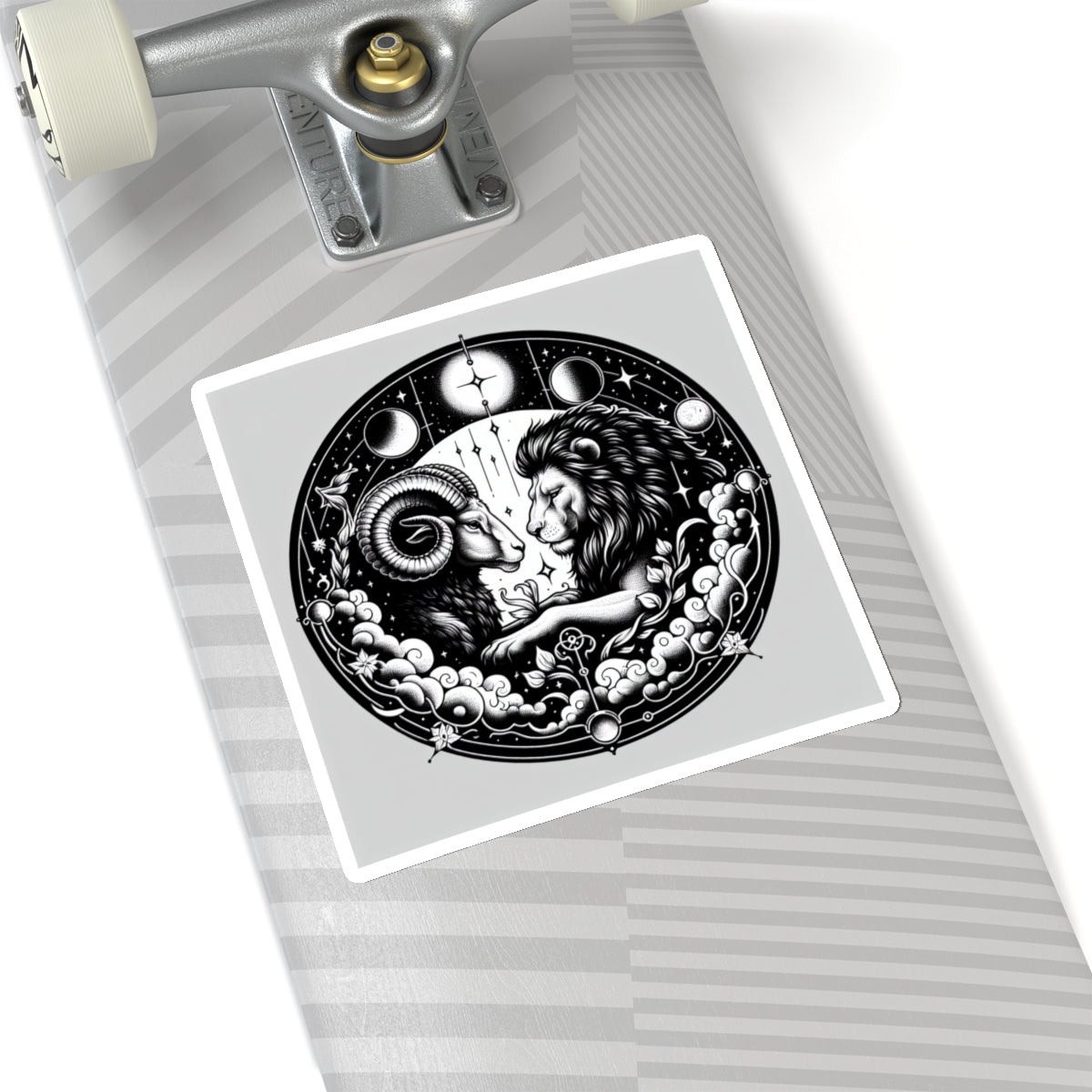 Astrological Ram and Lion Sticker