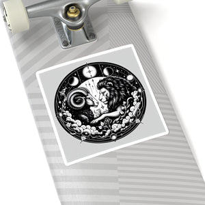 Astrological Ram and Lion Sticker