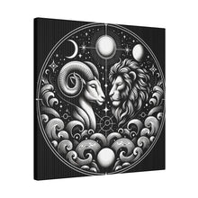 Load image into Gallery viewer, Celestial Zodiac Aries and Leo Harmony Matte Canvas Art
