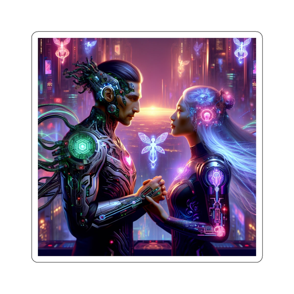 Cyber Love Neon Sticker