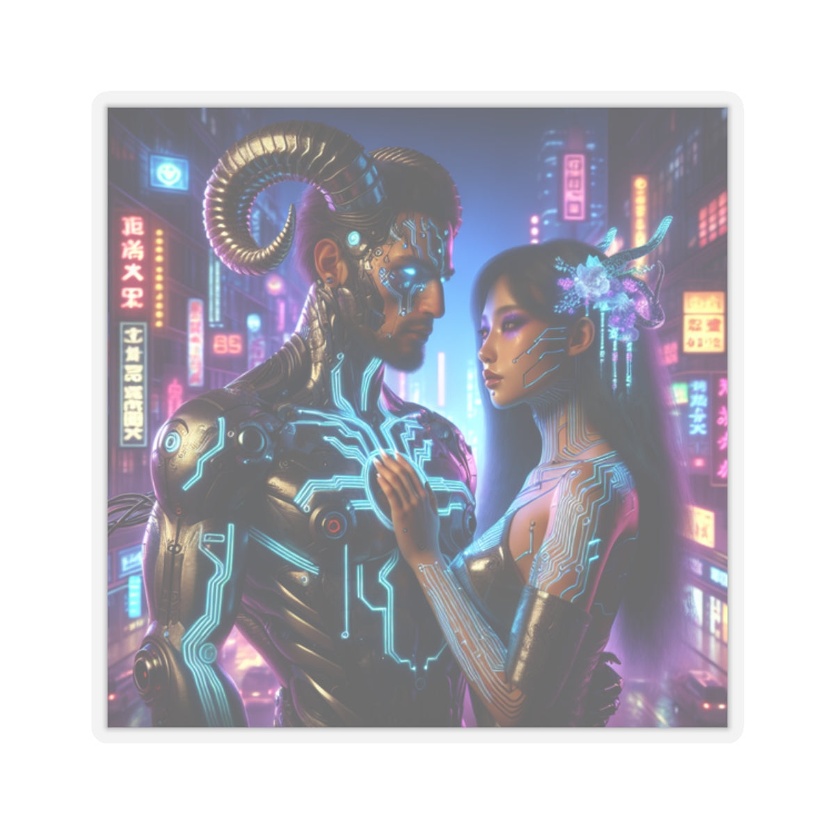 Cyber Love Neon Sticker