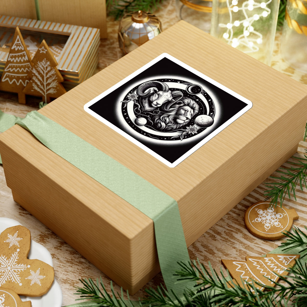 Celestial Lion and Ram Sticker