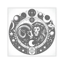 Load image into Gallery viewer, Astrological Lion and Ram Sticker
