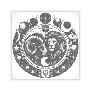 Astrological Lion and Ram Sticker