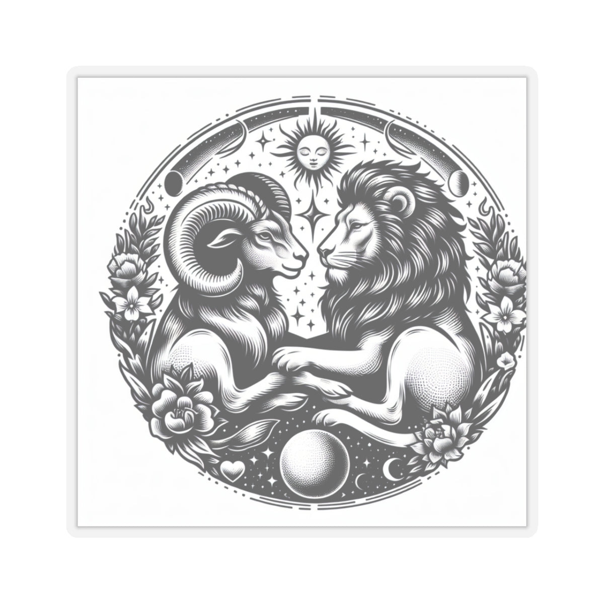 Celestial Lion and Ram Sticker