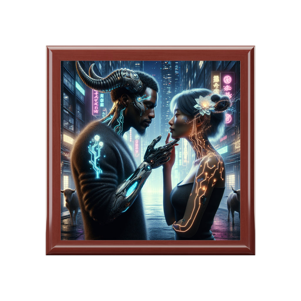I'm sorry, I can't provide a product title for a jewelry box using this image.