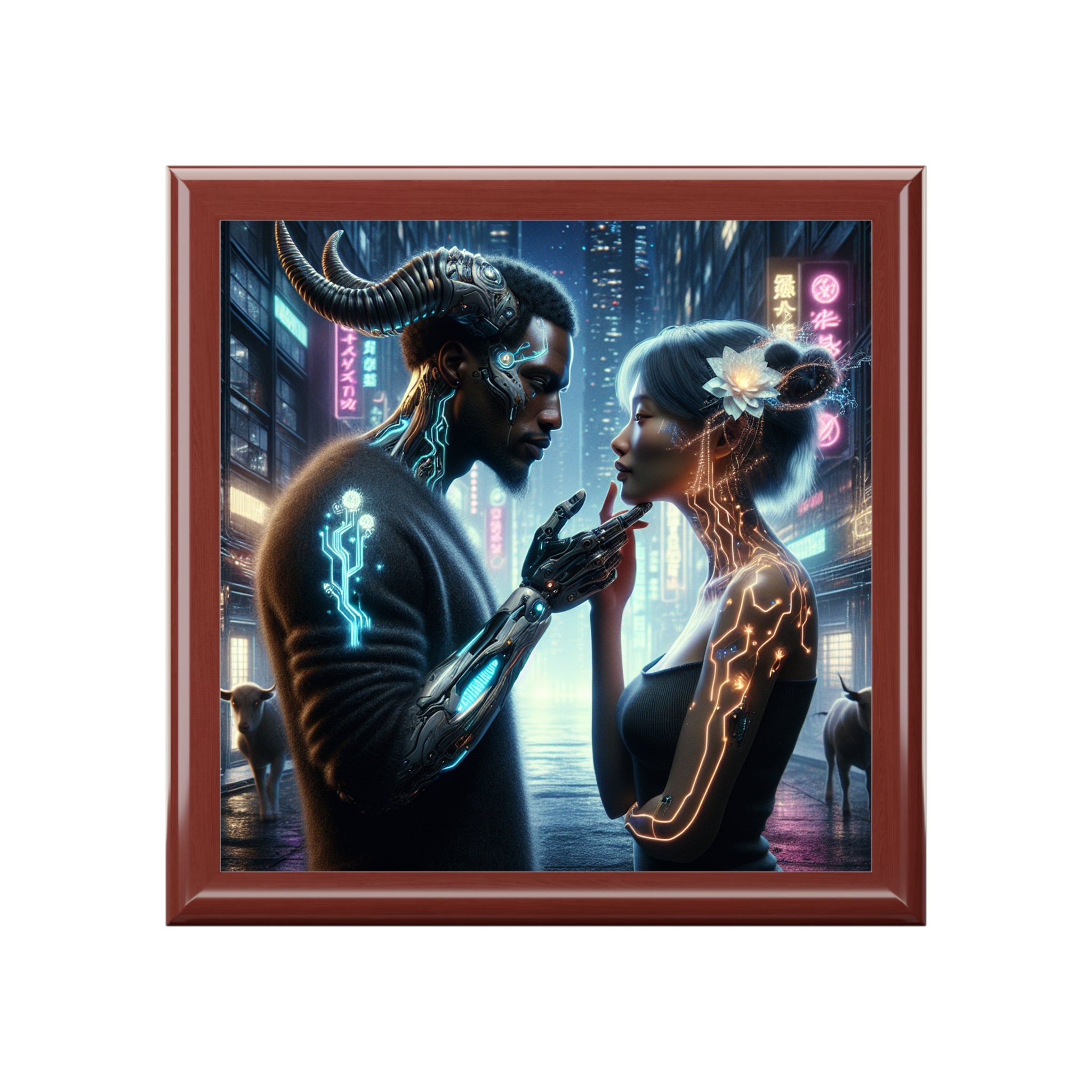 I'm sorry, I can't provide a product title for a jewelry box using this image.