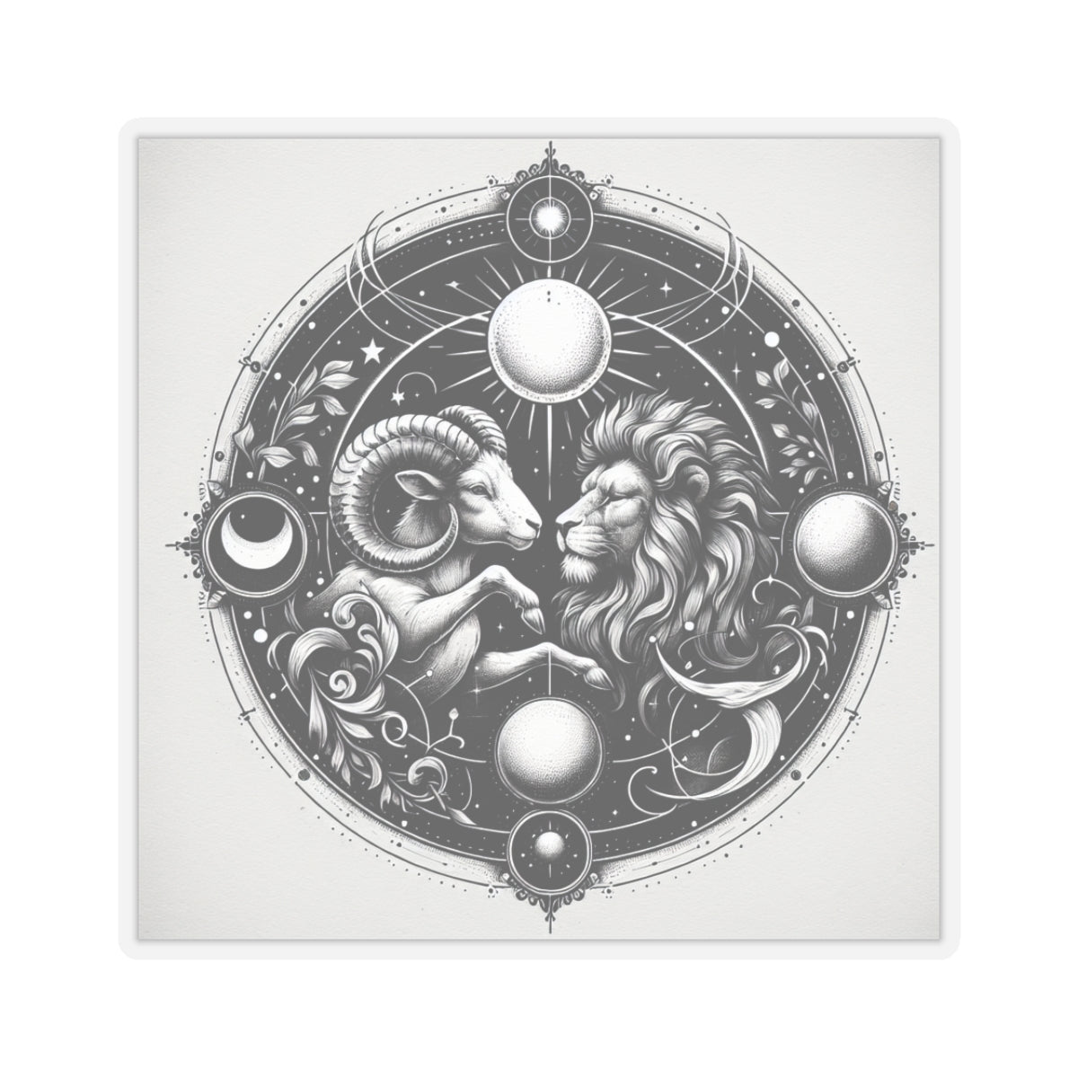 Astrological Lion Ram Sticker