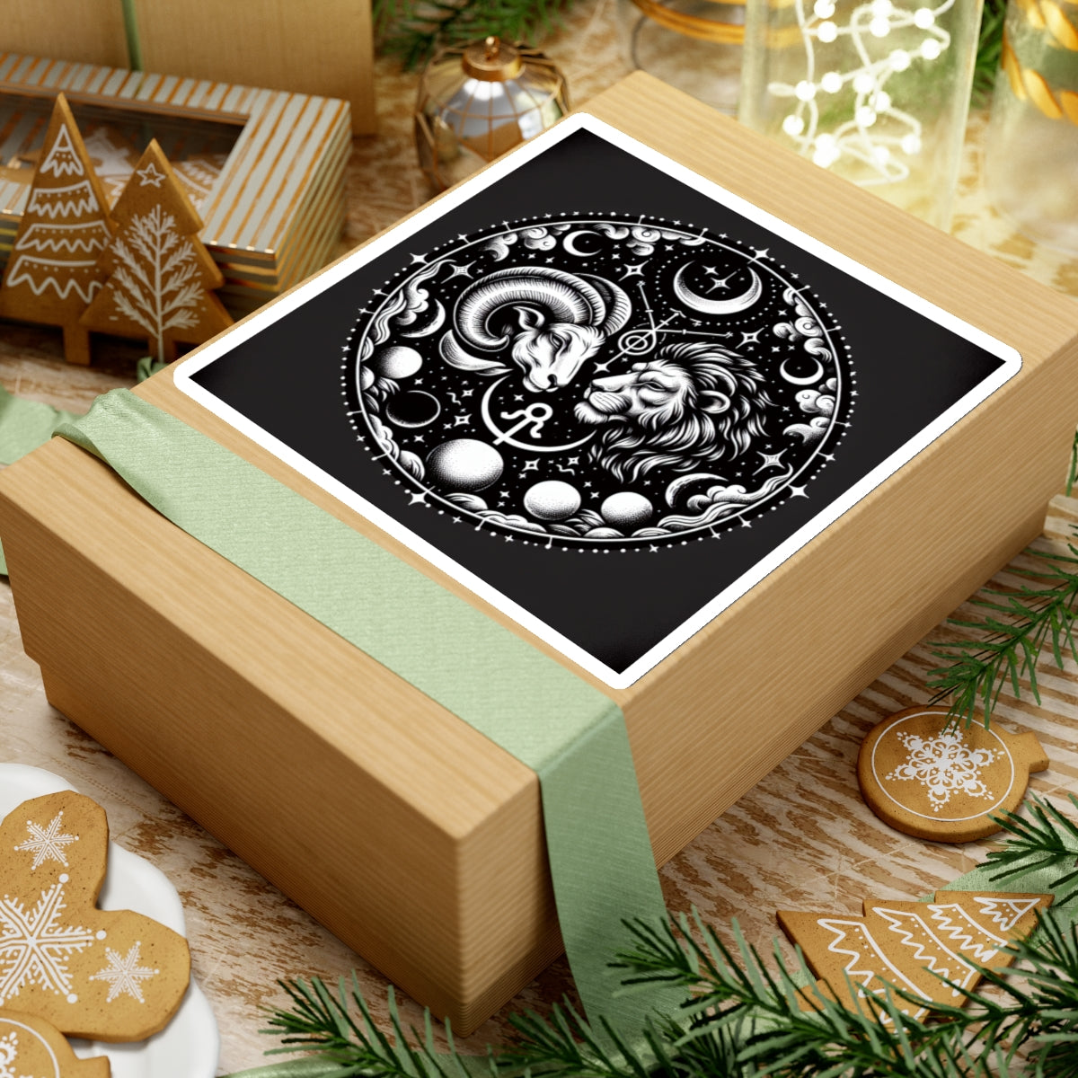 Celestial Zodiac Ram Lion Sticker