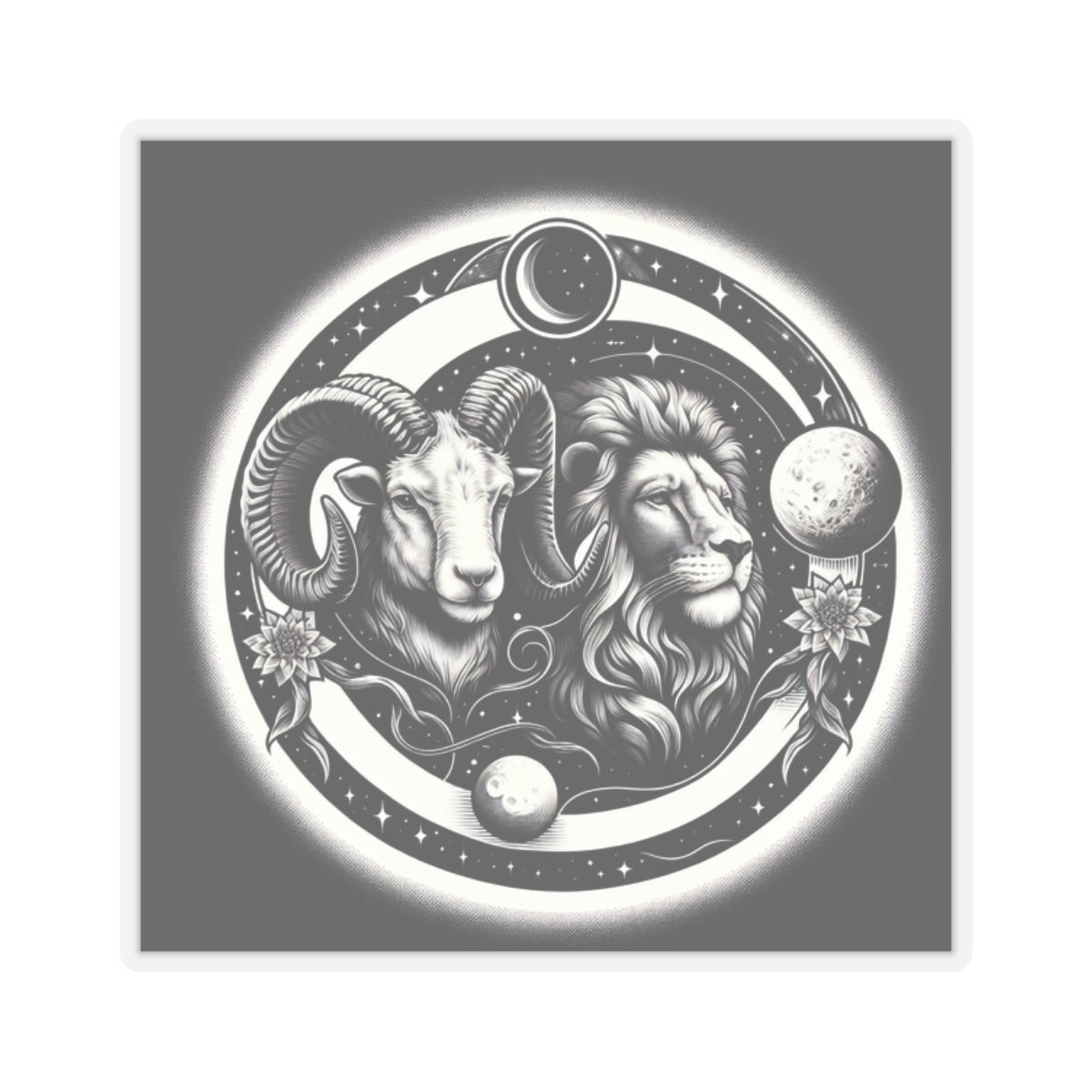 Celestial Lion and Ram Sticker
