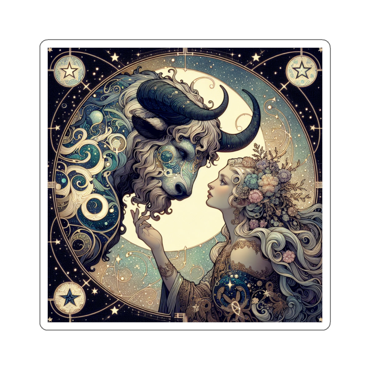 Celestial Bull and Maiden Sticker