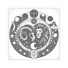 Load image into Gallery viewer, Astrological Lion and Ram Sticker
