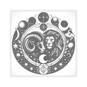 Astrological Lion and Ram Sticker