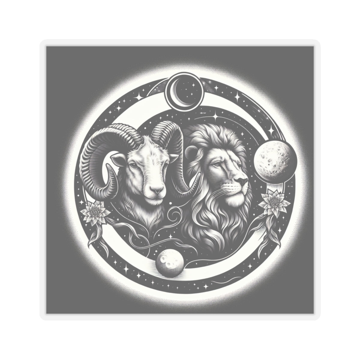 Celestial Lion and Ram Sticker