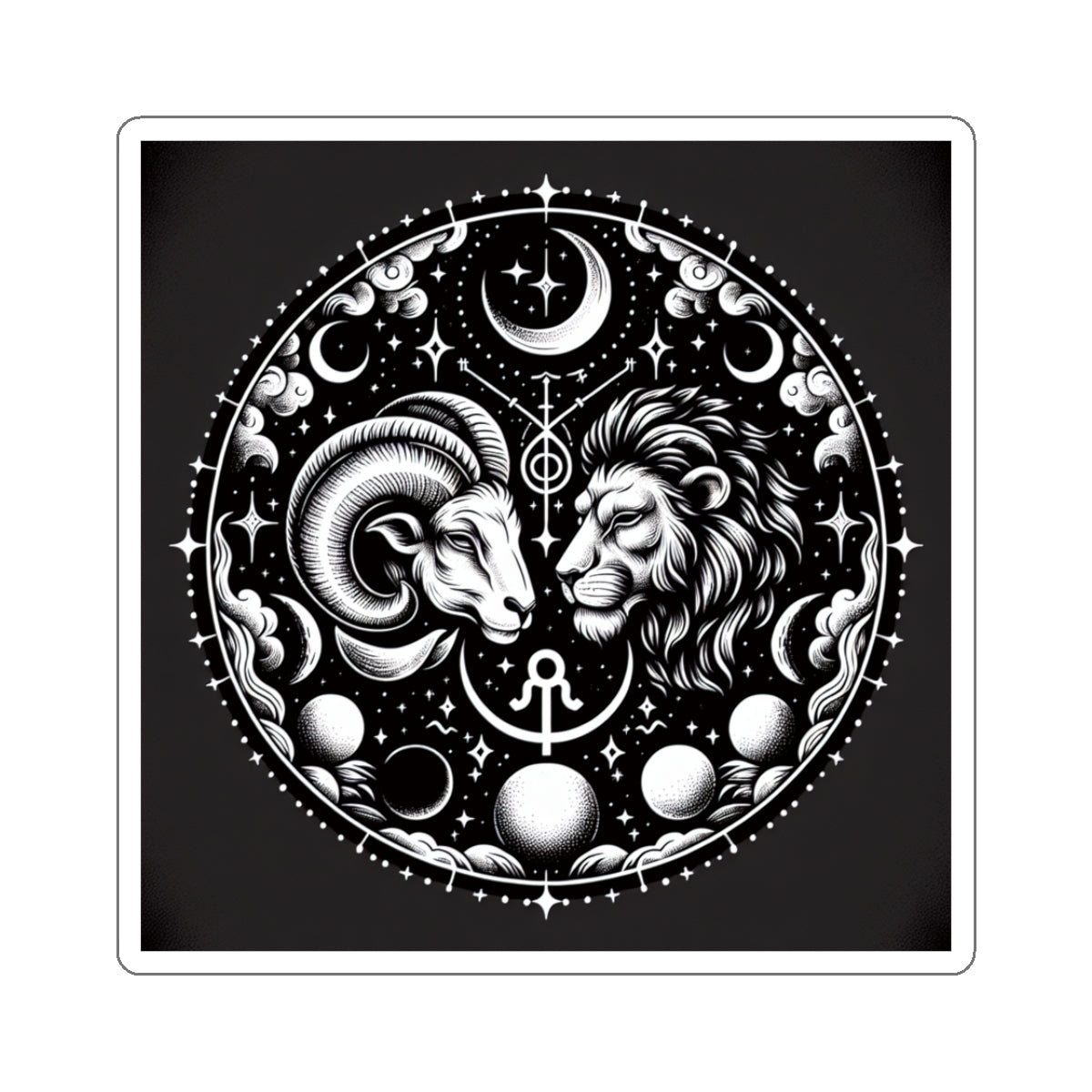 Celestial Zodiac Ram Lion Sticker