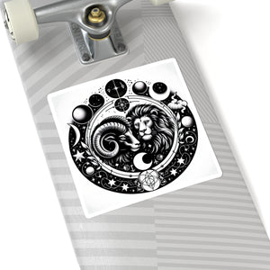 Astrological Lion and Ram Sticker