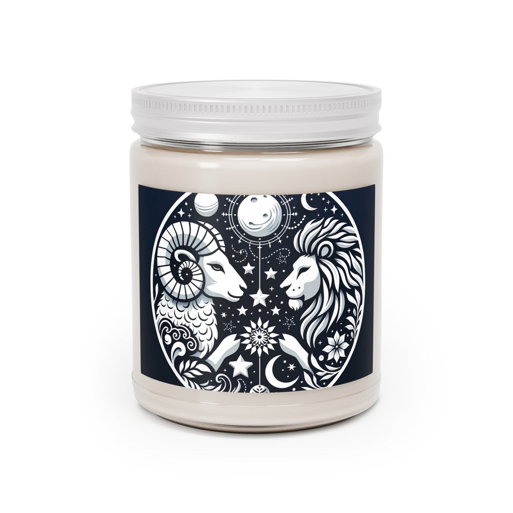 Celestial Harmony Aries & Leo Zodiac Scented Soy Candle, 9 oz.