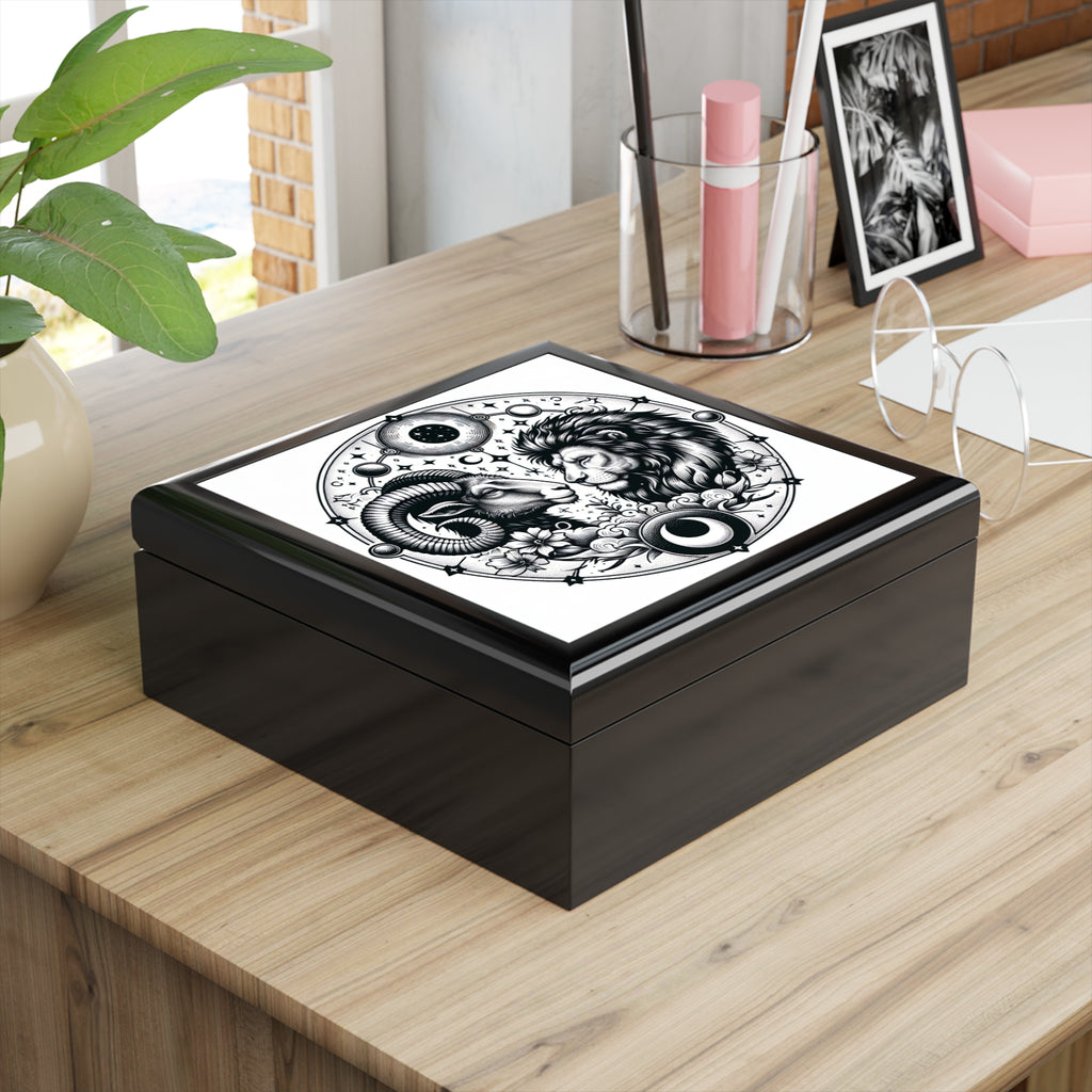 Zodiac Engraved Celestial Jewelry Box