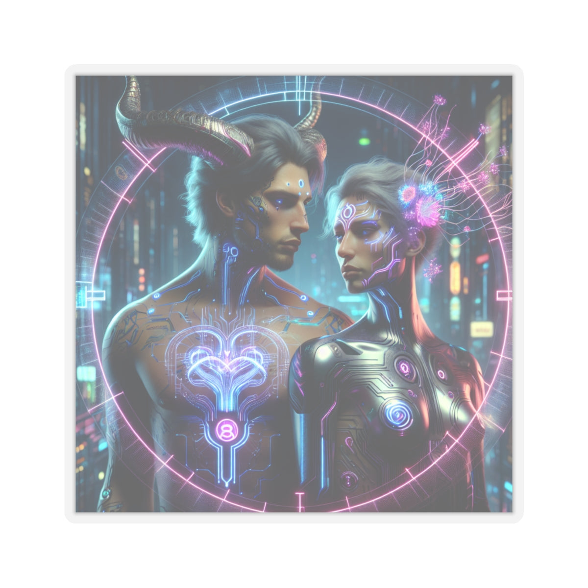 Cyber Love Neon Sticker