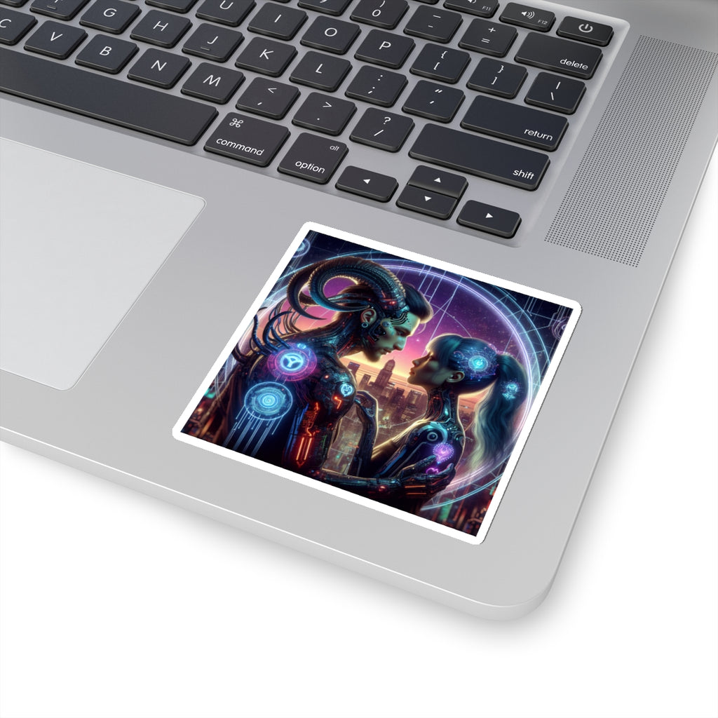Cyber Love Cityscape Sticker