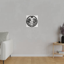 Load image into Gallery viewer, Zodiac Harmony Aries and Leo Black and White Art Matte Canvas Print - Stretched 0.75 Inch
